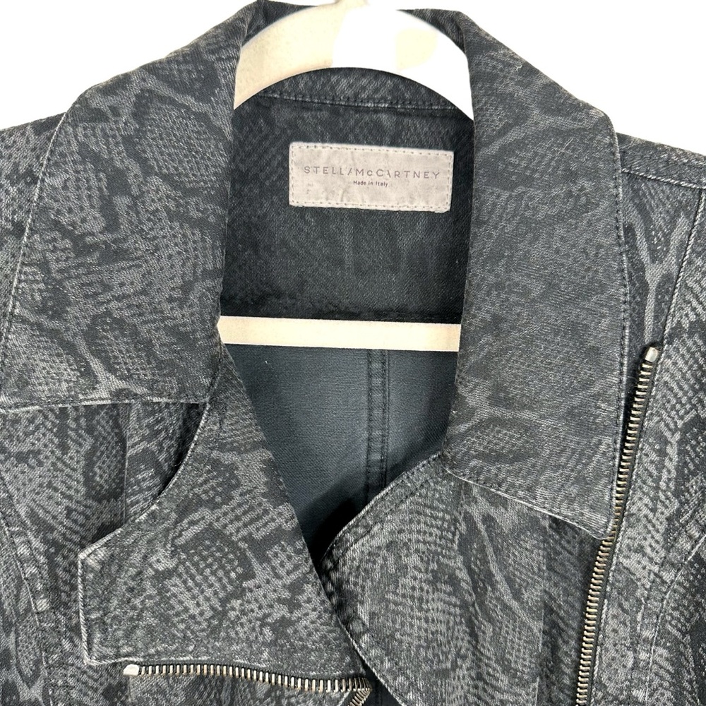 Stella McCartney Moto Biker Jacket SZ 38 US 4/6 Like New Black/Gray - Picture 10 of 16